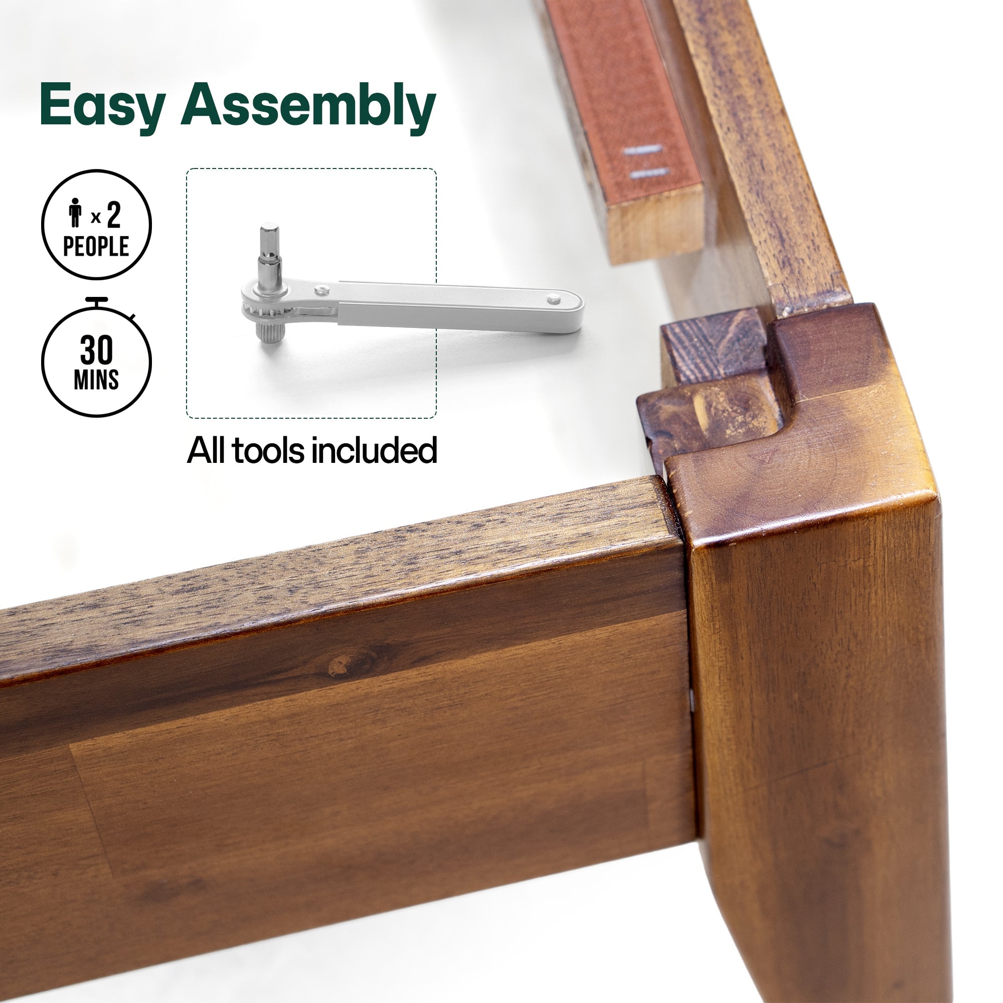 Acacia Emery Solid Wood Bed Frame - Stylish and Durable Acacia Wood Design for Your Bedroom