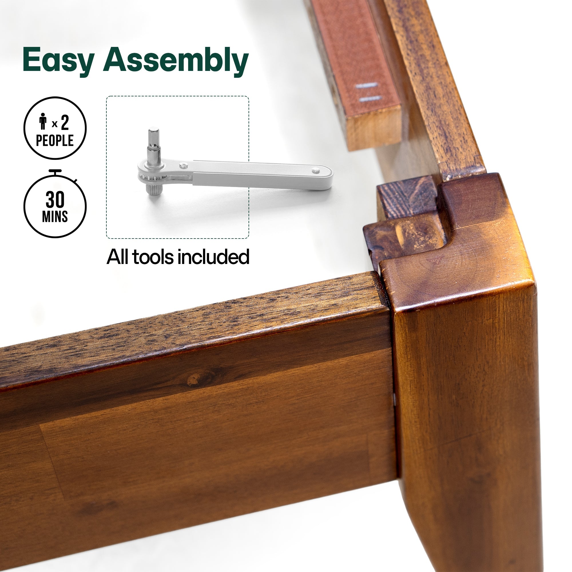 Acacia Emery Solid Wood Bed Frame - Stylish and Durable Acacia Wood Design for Your Bedroom