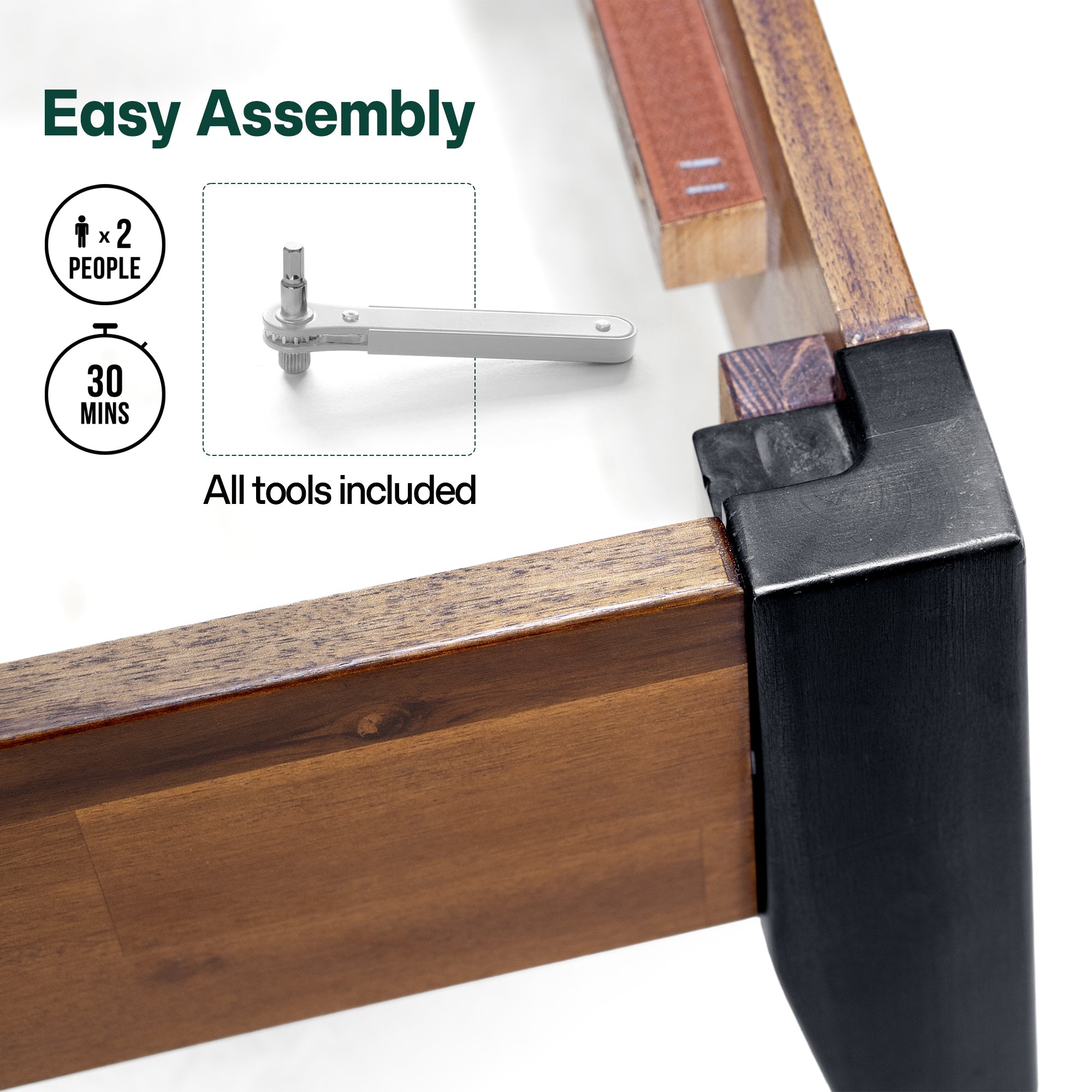 Acacia Emery Solid Wood Bed Frame - Stylish and Durable Acacia Wood Design for Your Bedroom