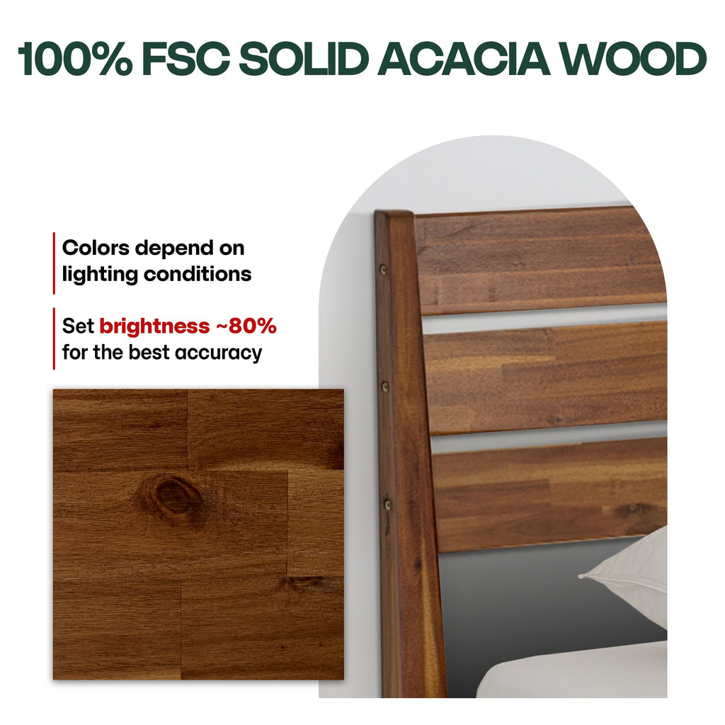 Acacia Emery Solid Wood Bed Frame - Stylish and Durable Acacia Wood Design for Your Bedroom