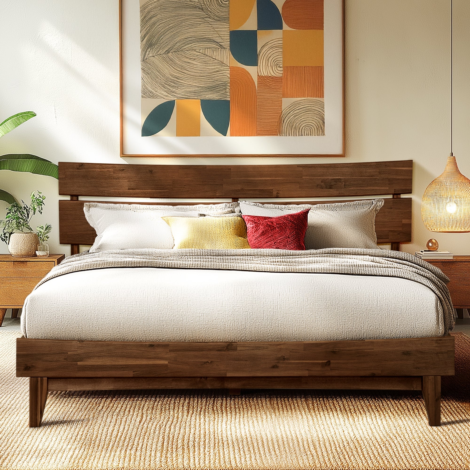Acacia Solid Wood Bed Frame - Aurora Style for a Stylish Bedroom