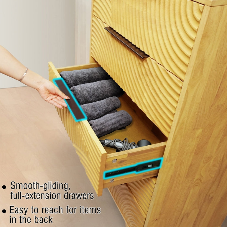 Acacia Harmony Dresser with 5 Drawers for Stylish Storage Solutions