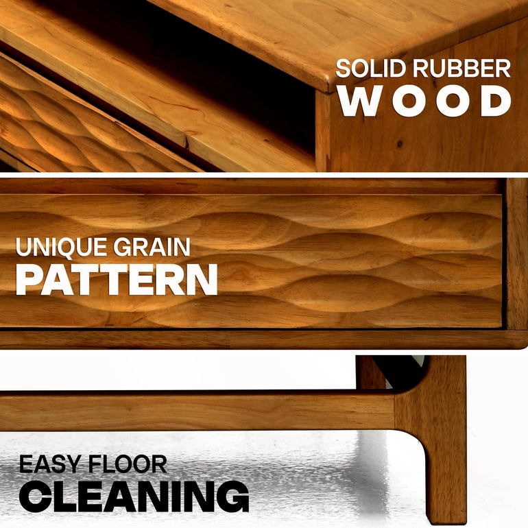 Acacia Elara 47.2” Rectangular Coffee Table with Drawers & Open Storage