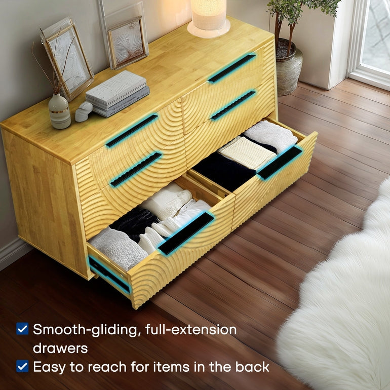 Acacia Harmony Dresser with 6 Drawers for Stylish Storage