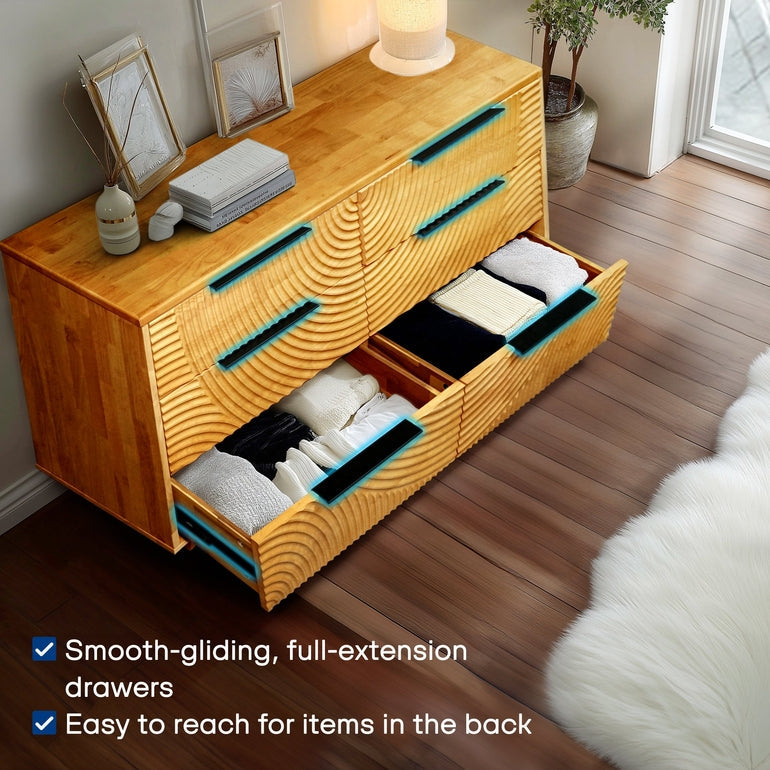 Acacia Harmony Dresser with 6 Drawers for Stylish Storage