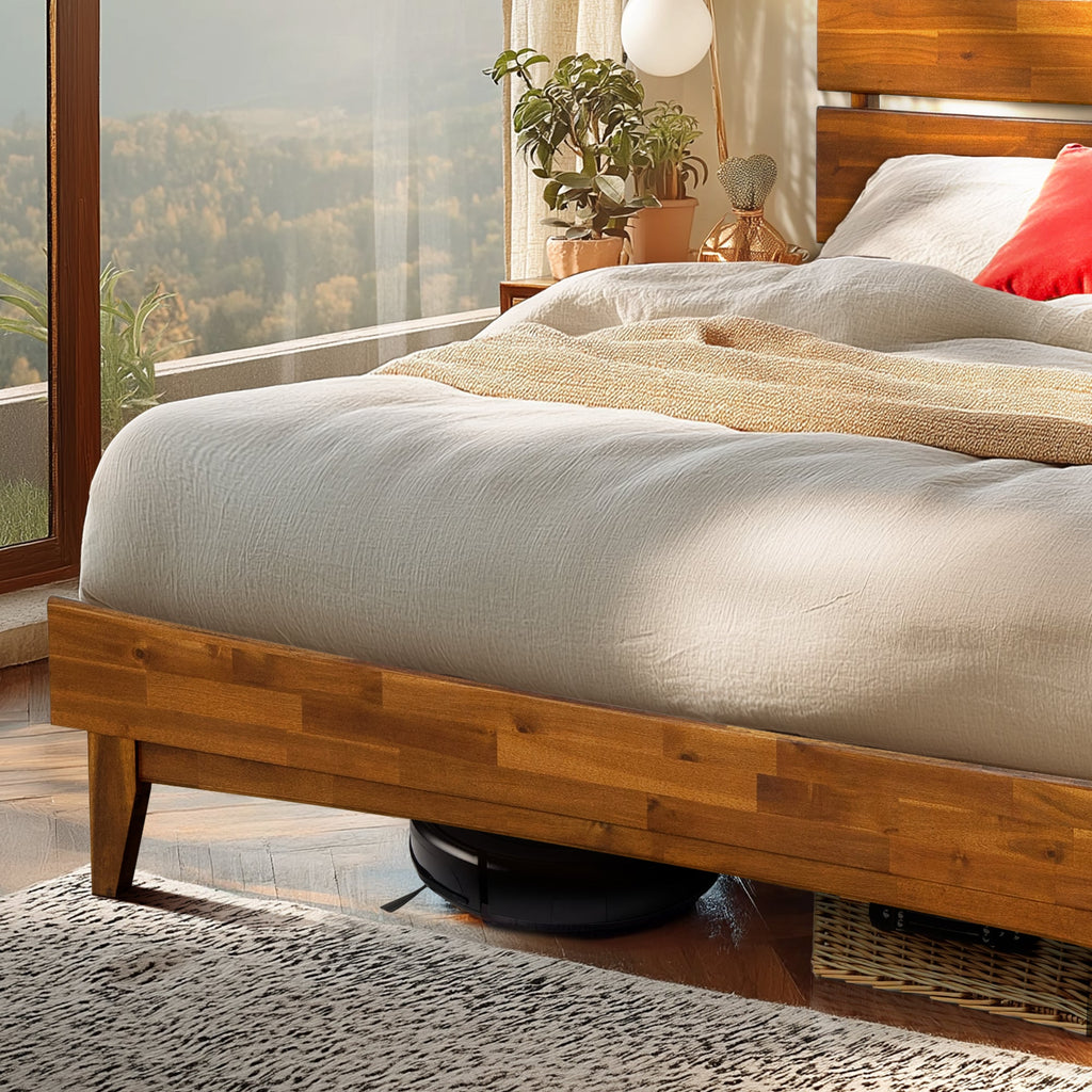 Acacia Solid Wood Bed Frame - Aurora Style for a Stylish Bedroom