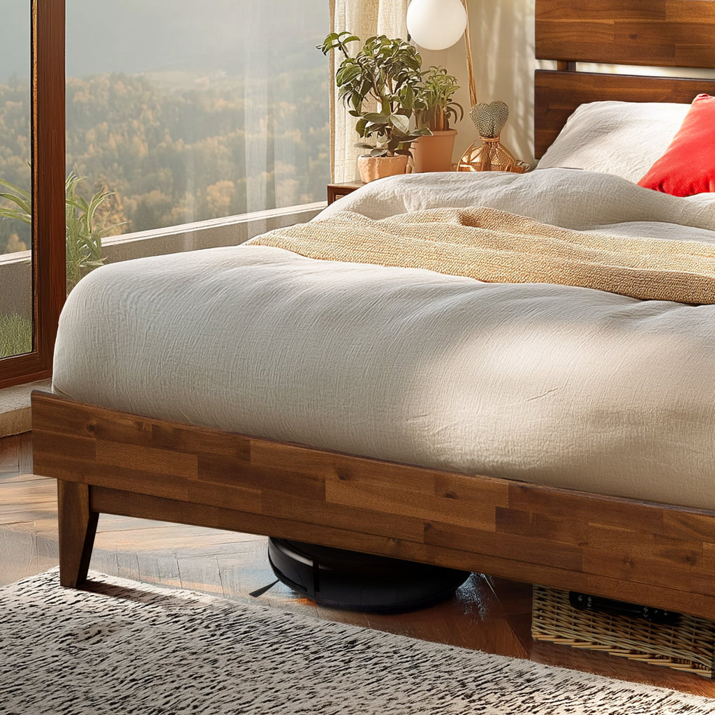Acacia Solid Wood Bed Frame - Aurora Style for a Stylish Bedroom