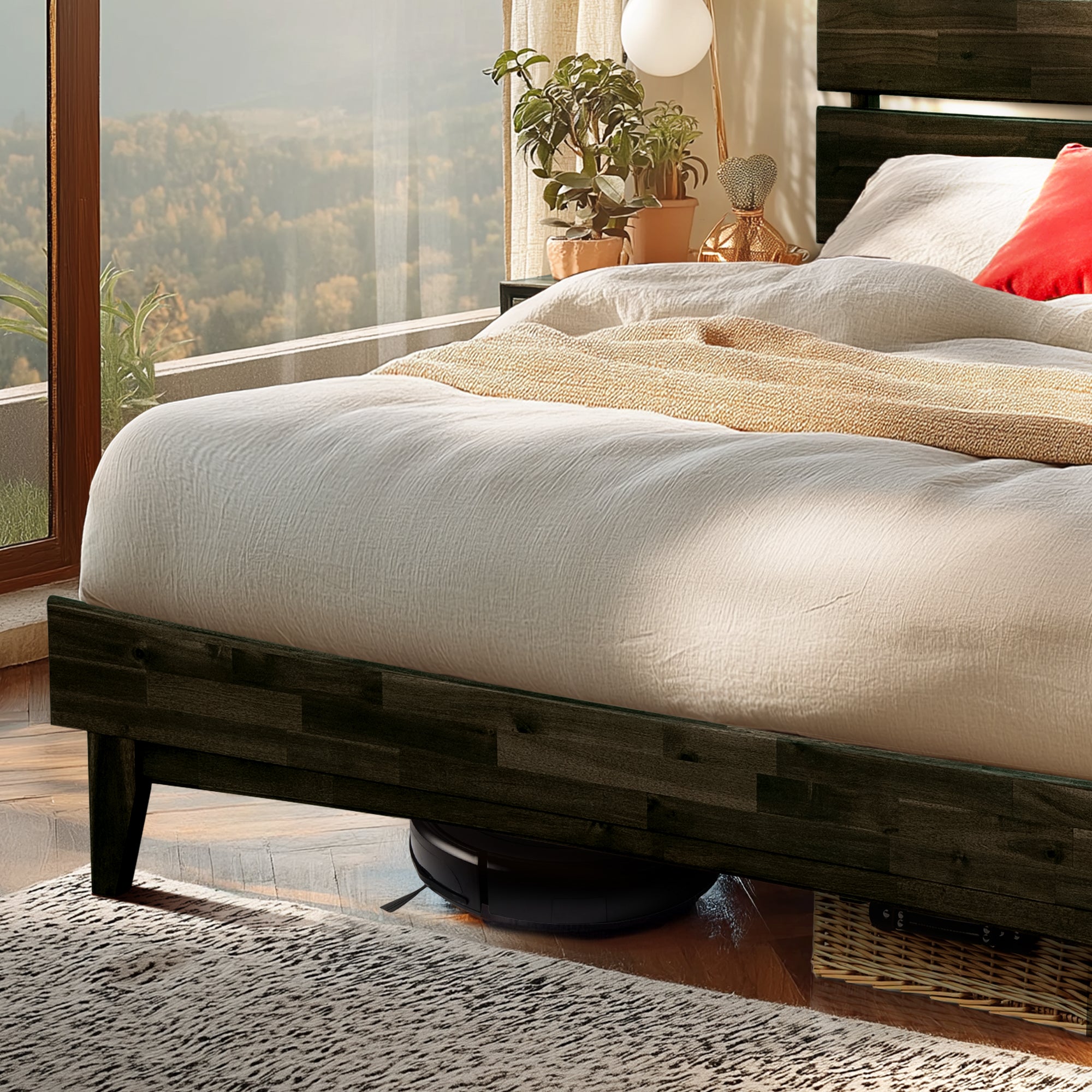 Acacia Solid Wood Bed Frame - Aurora Style for a Stylish Bedroom