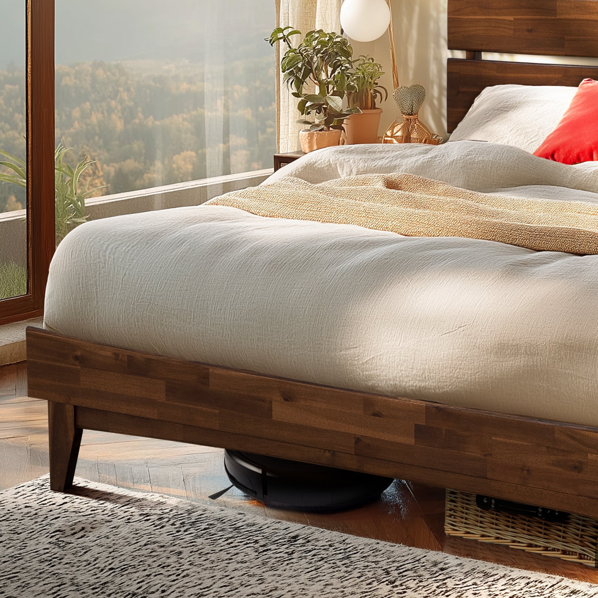Acacia Solid Wood Bed Frame - Aurora Style for a Stylish Bedroom