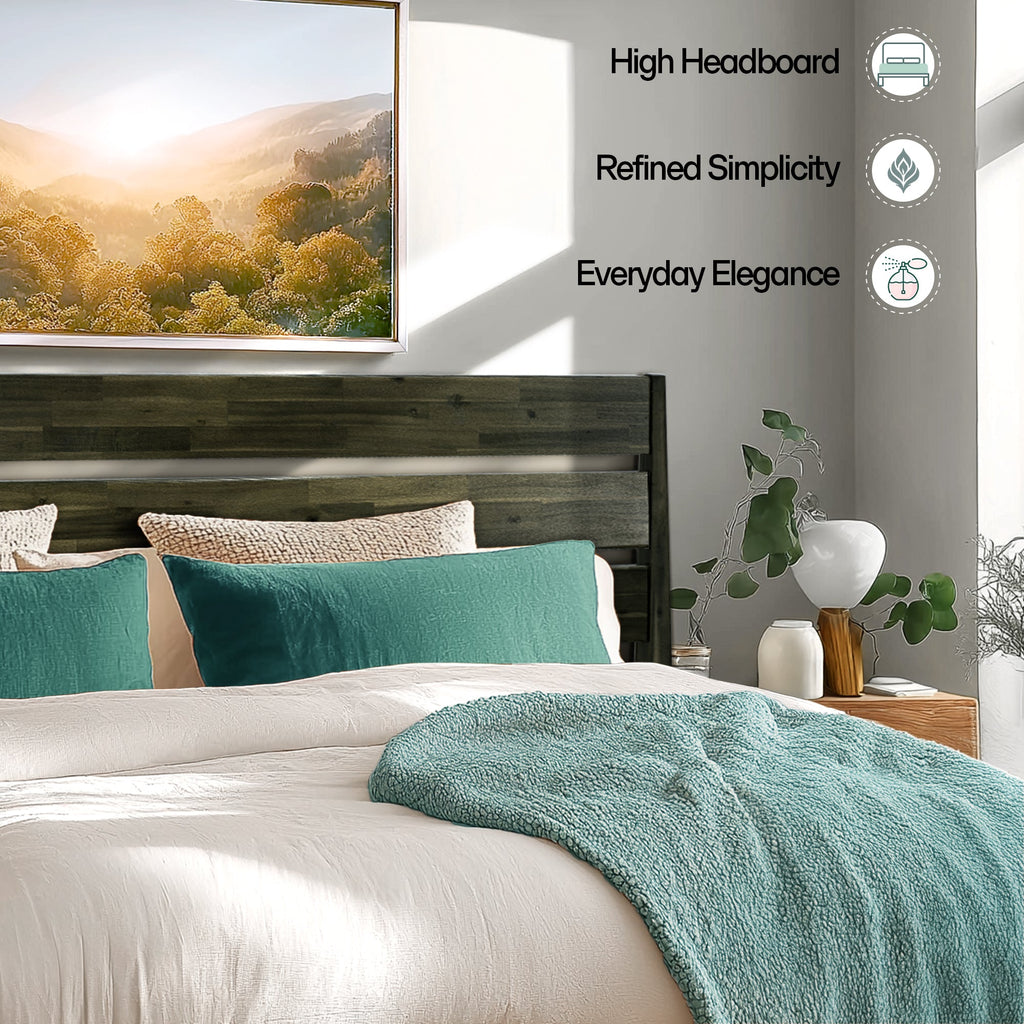 Acacia Emery Solid Wood Bed Frame - Stylish and Durable Acacia Wood Design for Your Bedroom