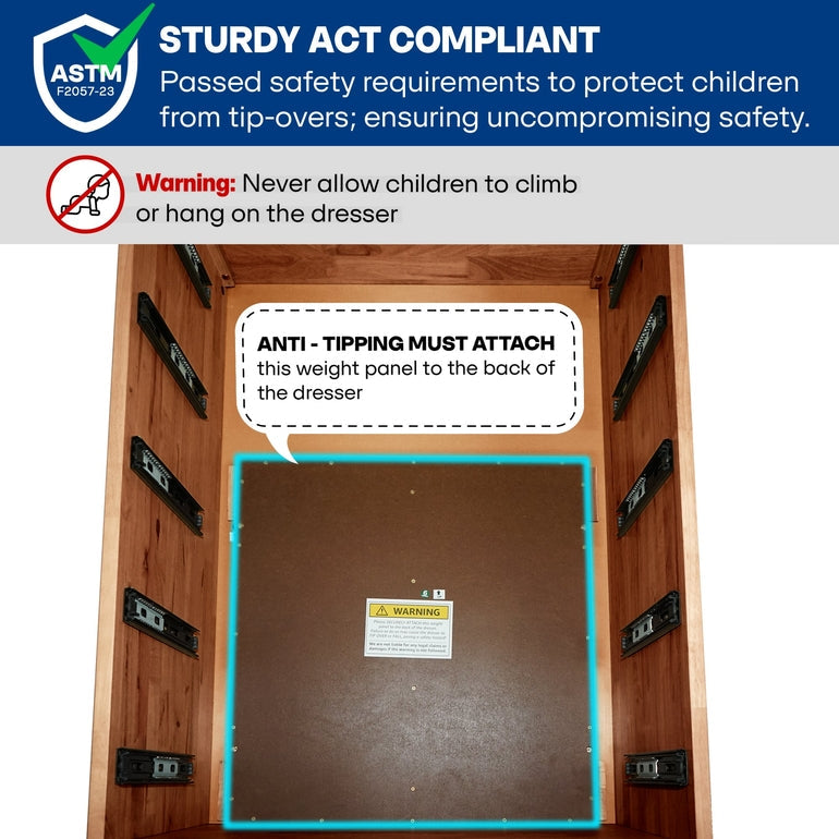 Acacia Harmony Dresser with 5 Drawers for Stylish Storage Solutions