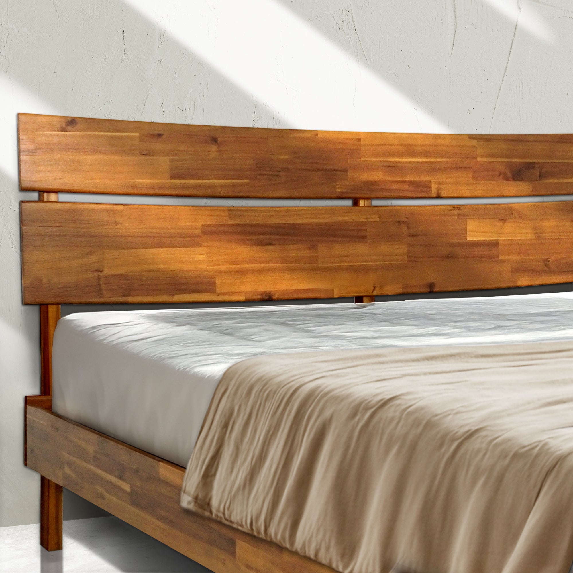 Acacia Solid Wood Bed Frame - Aurora Style for a Stylish Bedroom