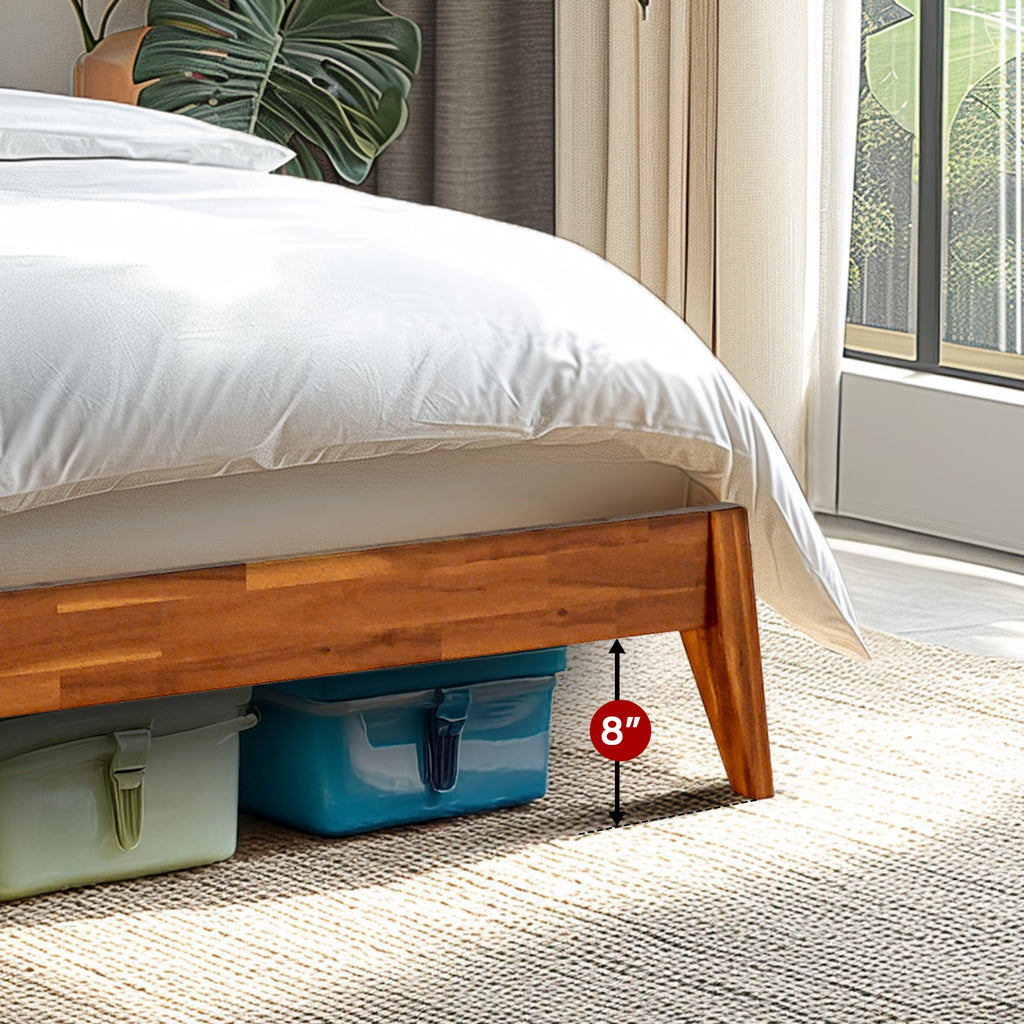 Acacia Emery Solid Wood Bed Frame - Stylish and Durable Acacia Wood Design for Your Bedroom