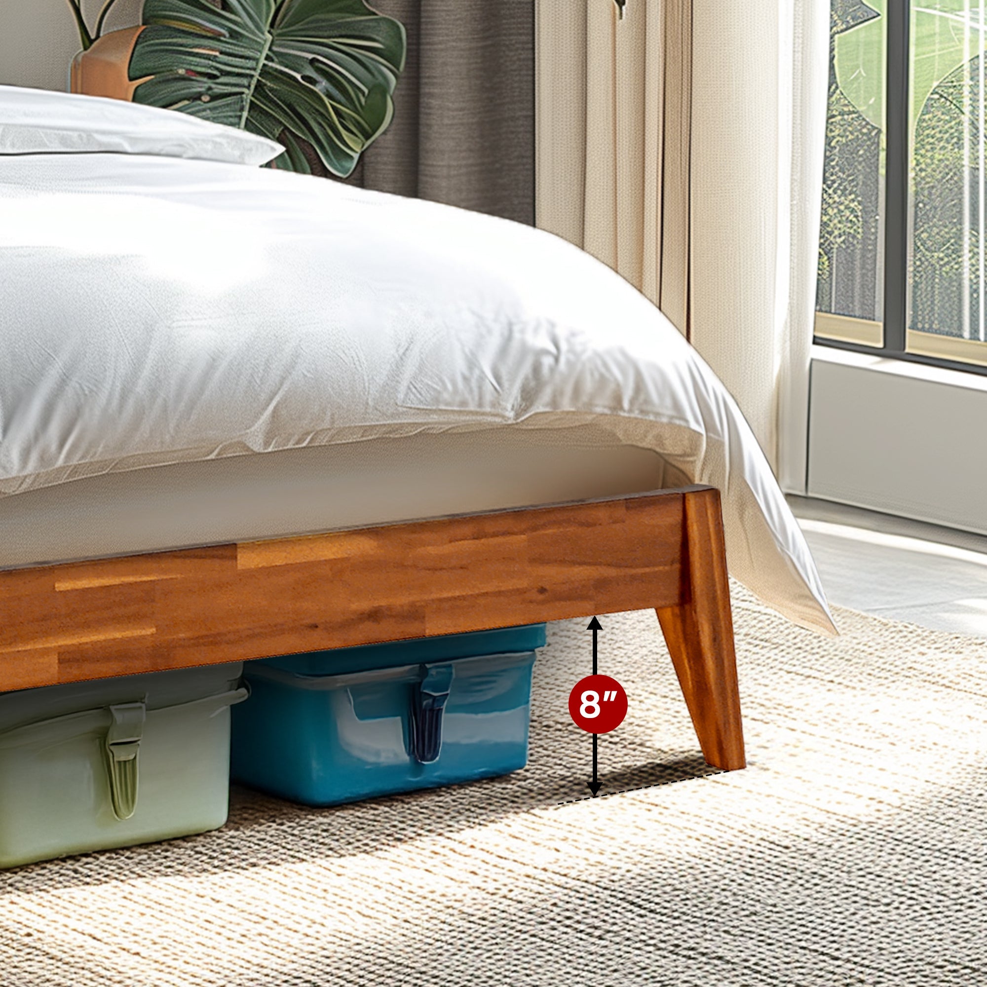 Acacia Emery Solid Wood Bed Frame - Stylish and Durable Acacia Wood Design for Your Bedroom