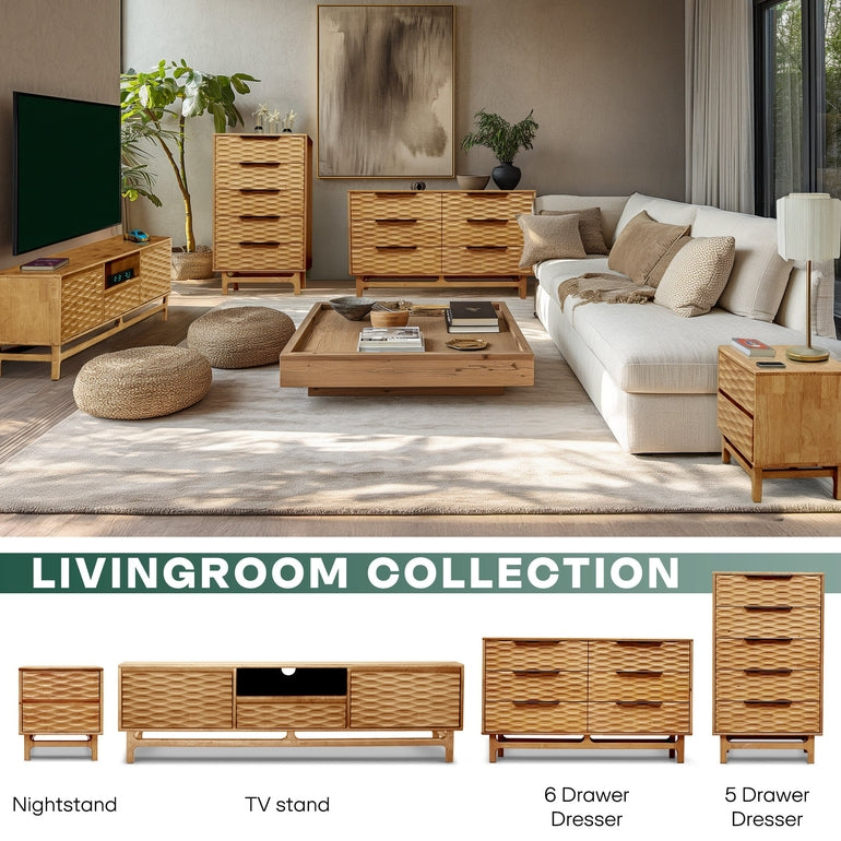 Acacia Elara Dresser with 5 Drawers for Stylish Storage Solutions