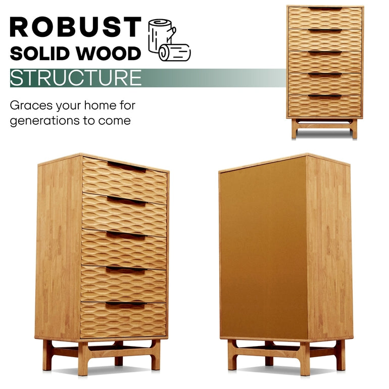 Acacia Elara Dresser with 5 Drawers for Stylish Storage Solutions