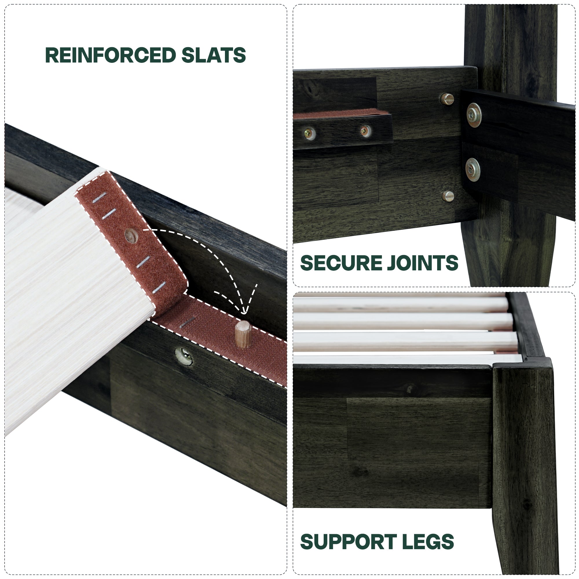 Acacia Emery Solid Wood Bed Frame - Stylish and Durable Acacia Wood Design for Your Bedroom