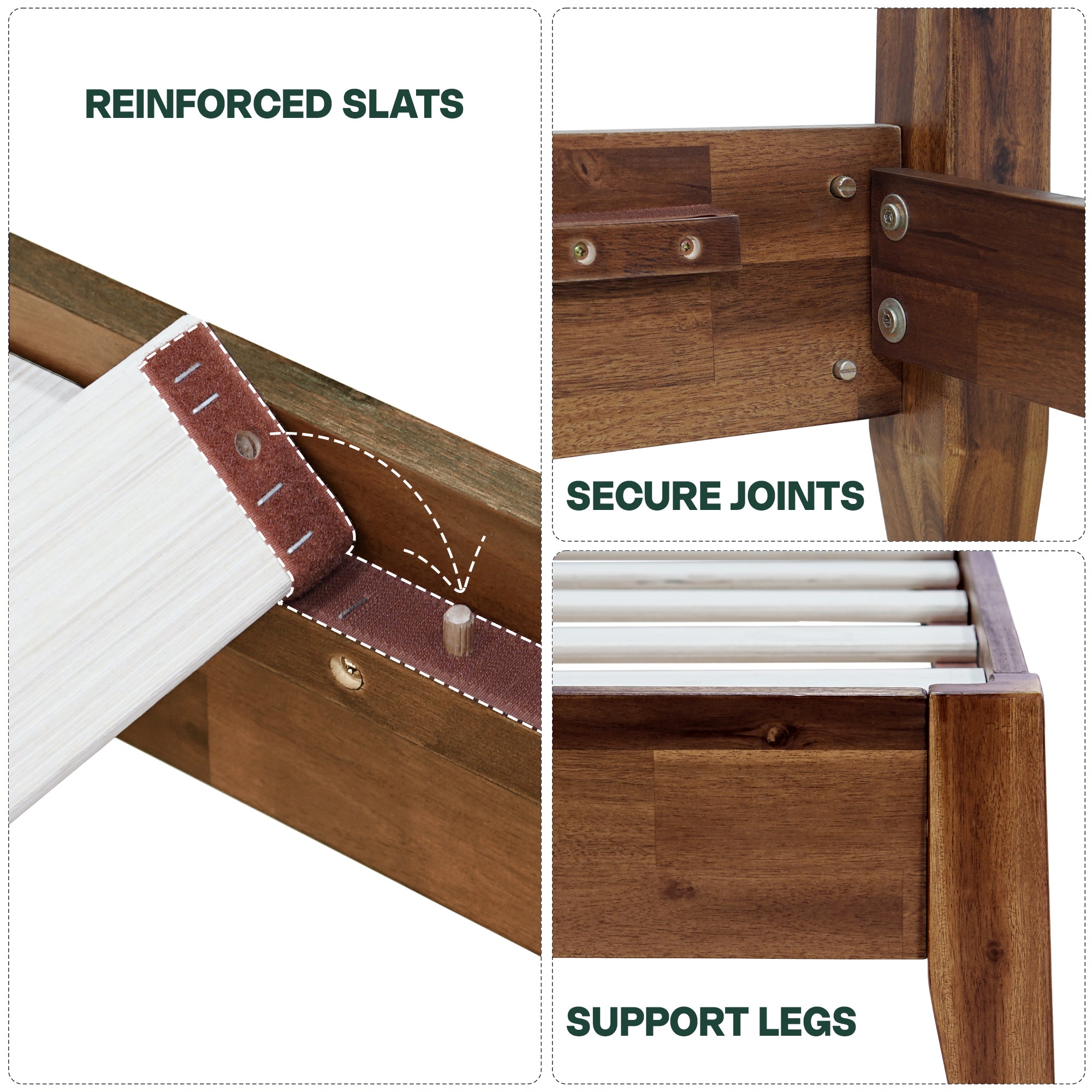 Acacia Emery Solid Wood Bed Frame - Stylish and Durable Acacia Wood Design for Your Bedroom