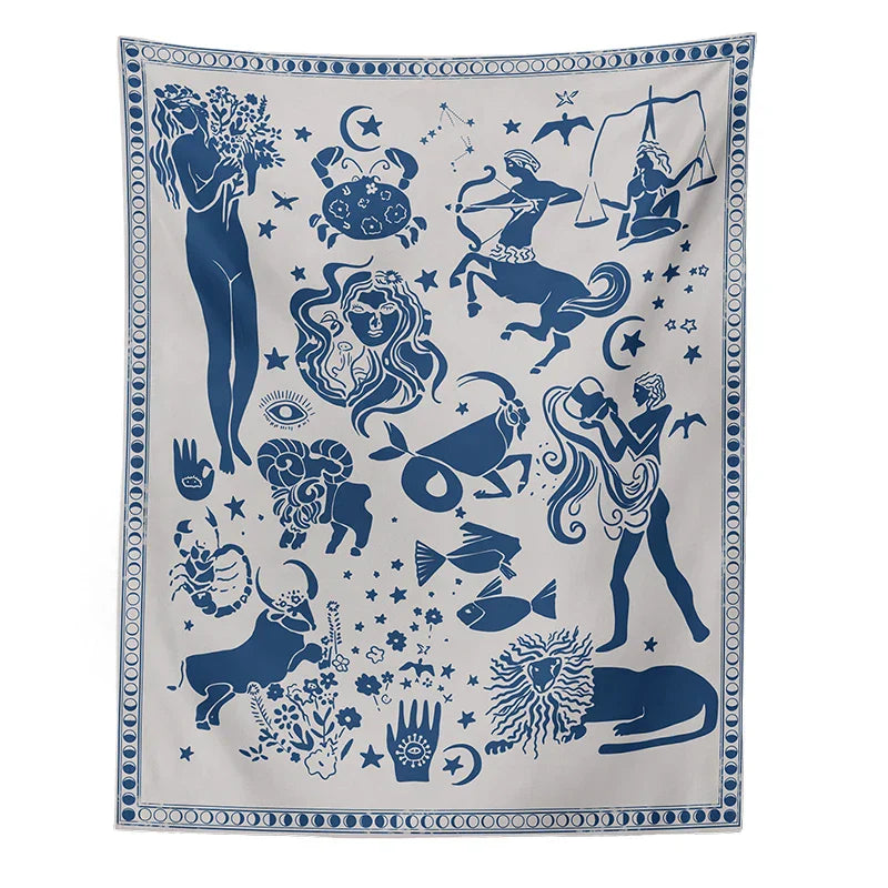 DecorBites™ Constellation Tarot Boho Tapestry Wall Hanging Trippy Sun Moon Decor