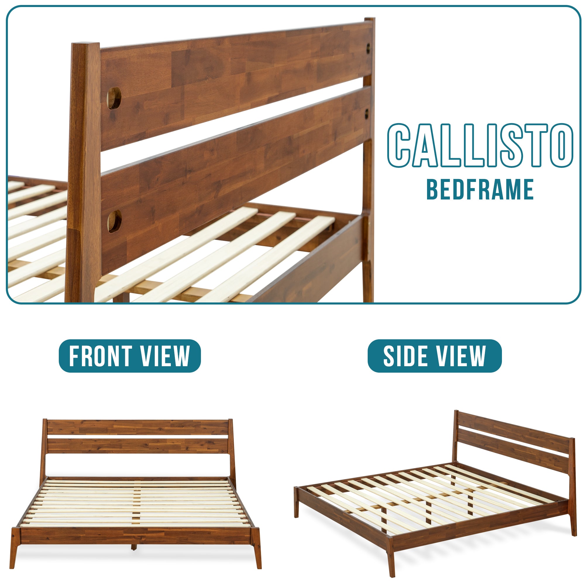 Acacia Callisto Deluxe Solid Wood Bed Frame for Superior Comfort and Style