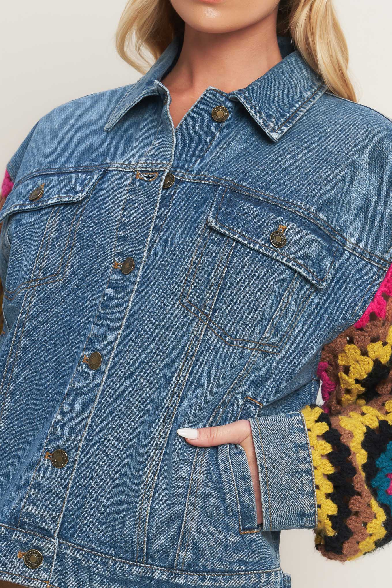 FESTIVAL WEAVE WASHED DENIM JACKET