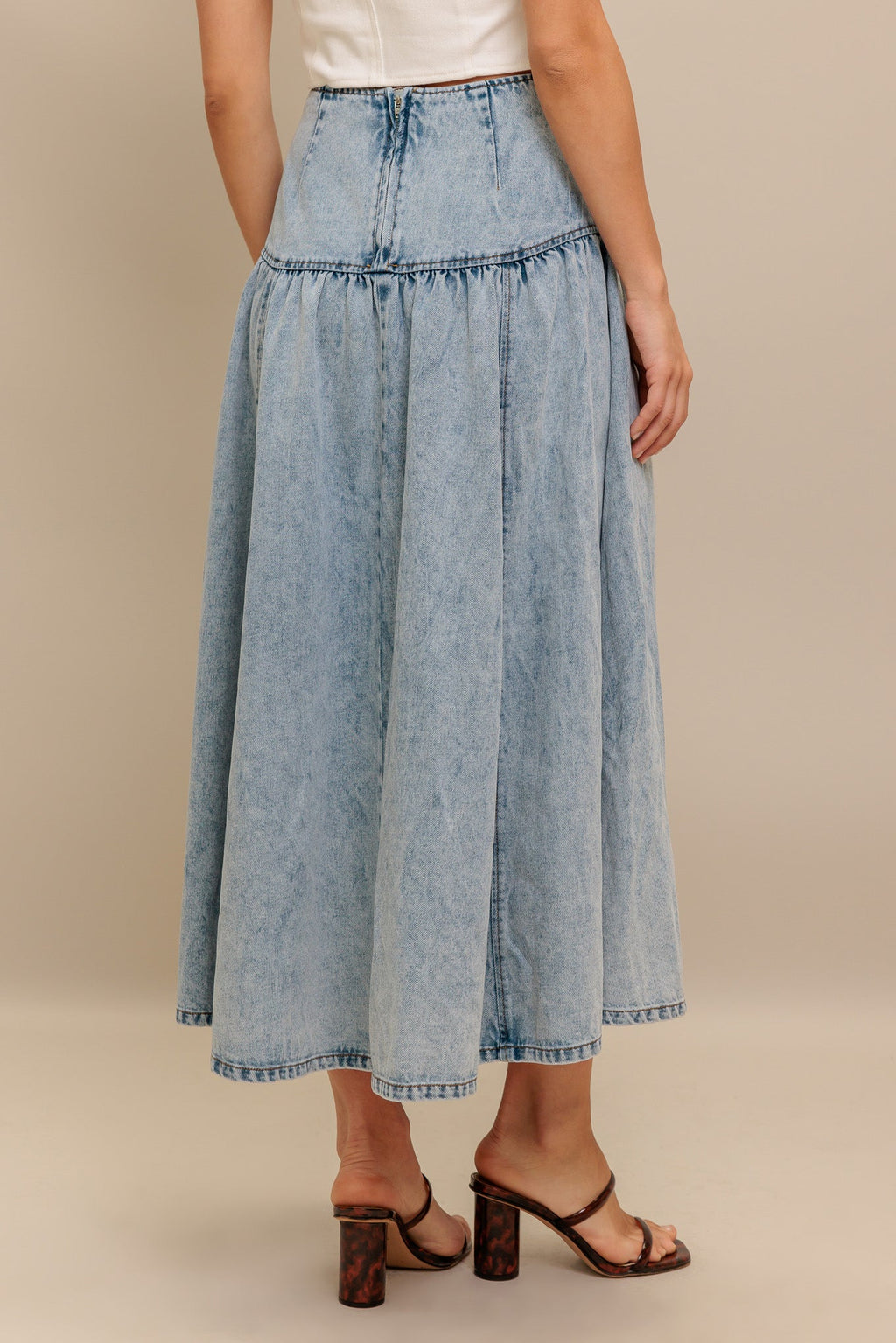 AMERICAN BLEND DENIM MIDI SKIRT