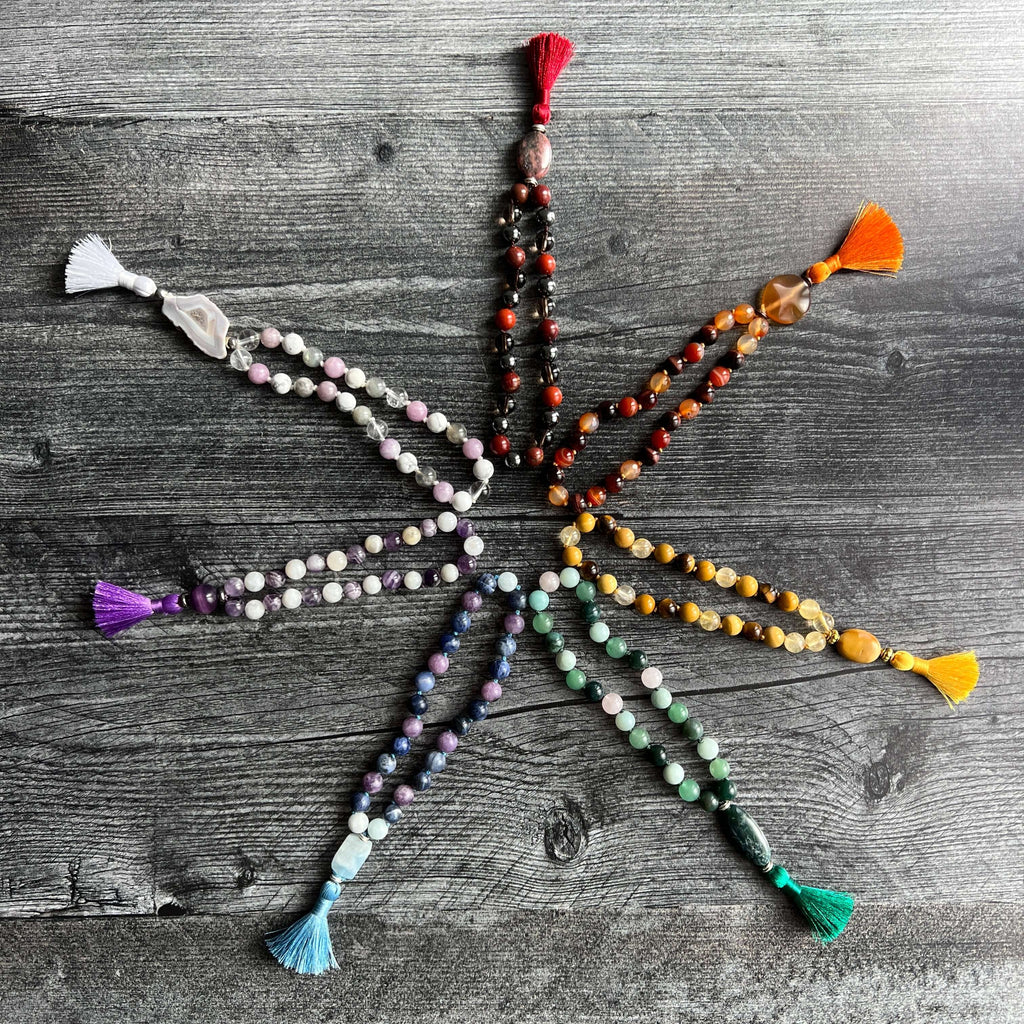 Sacral Chakra Meditation Mala – 27 Beads of Carnelian & Red Tiger Eye