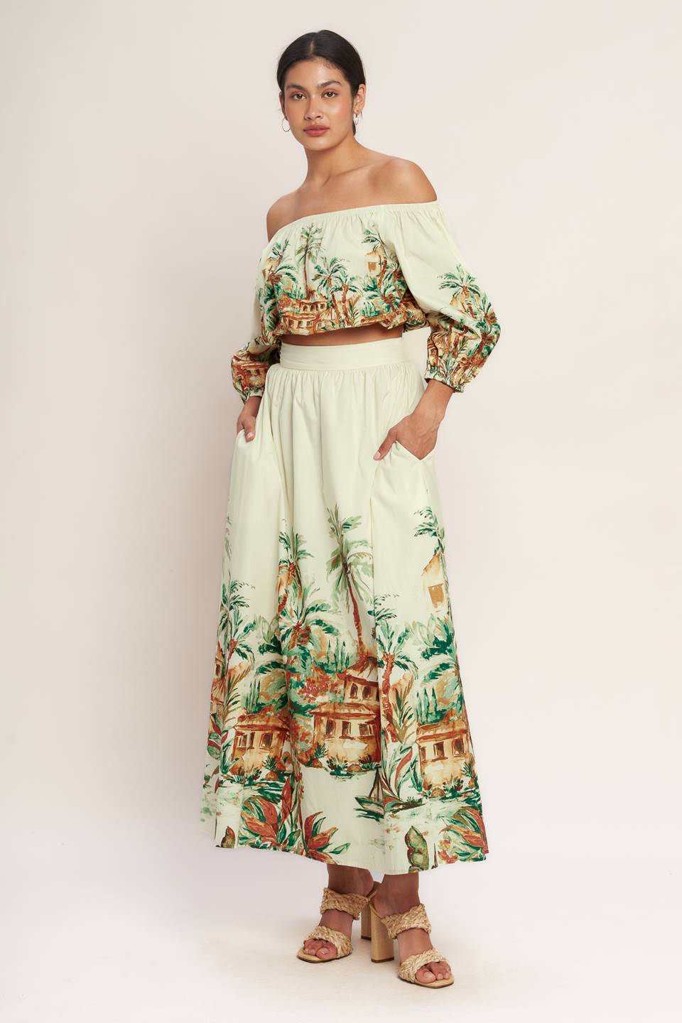 ISLAND TIME ONLY WOVEN CROP TOP