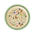Melamine Kids Plate - Fun Fair Mint Print -