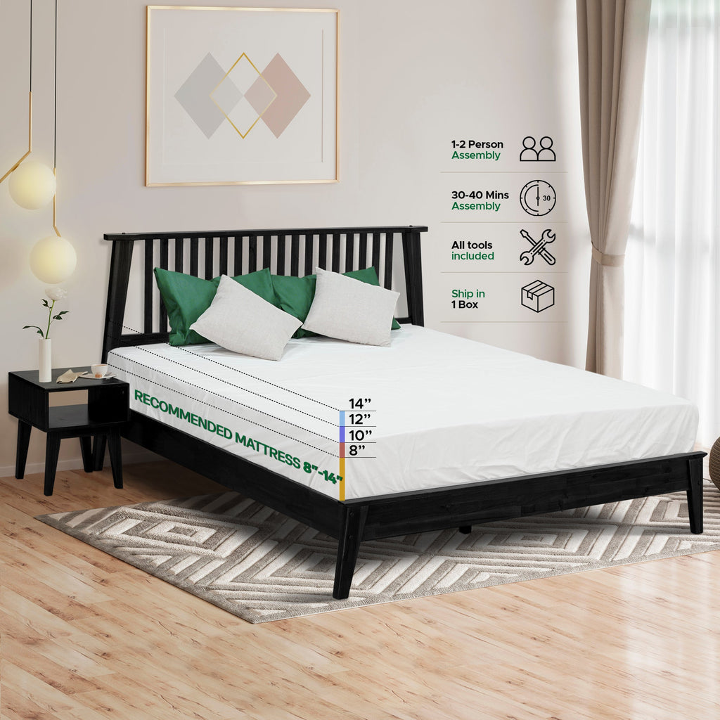 Acacia Kaylin Bed Frame & Nightstand Set for a Stylish Bedroom