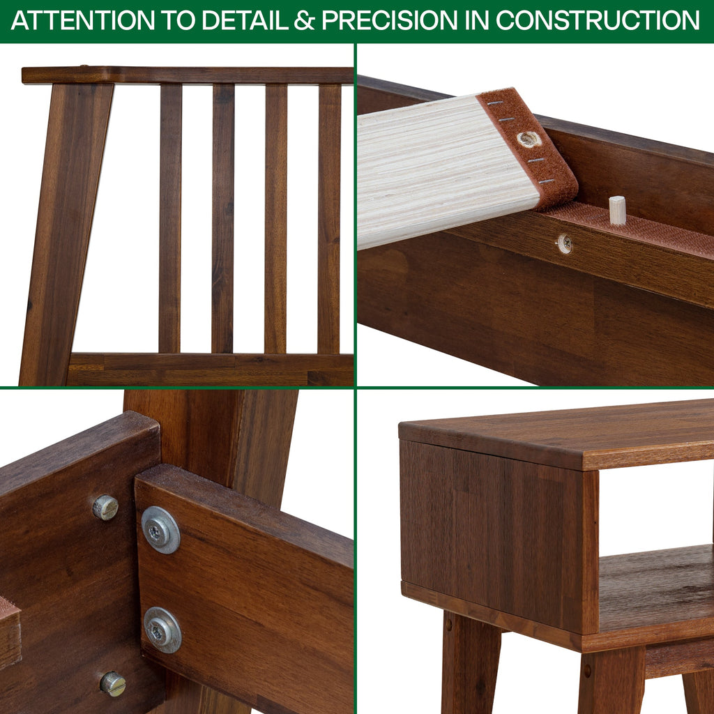 Acacia Kaylin Bed Frame & Nightstand Set for a Stylish Bedroom