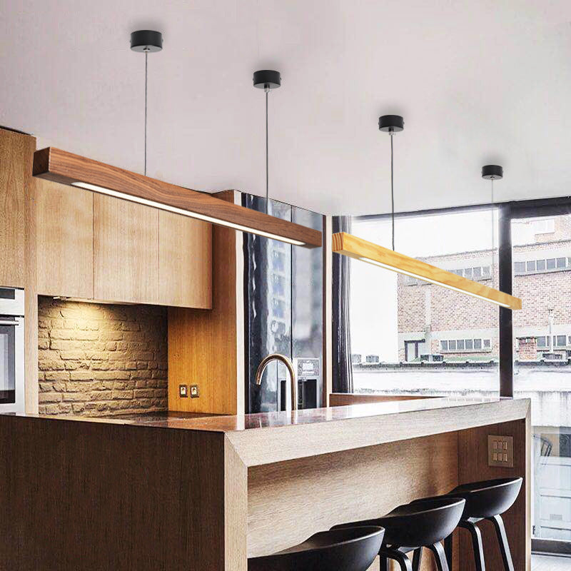 LINDÖ Wood Dimmable Linear Pendant Light | 3CARATS