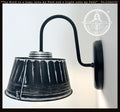 Black Ribbed Galvanized Wall Sconce