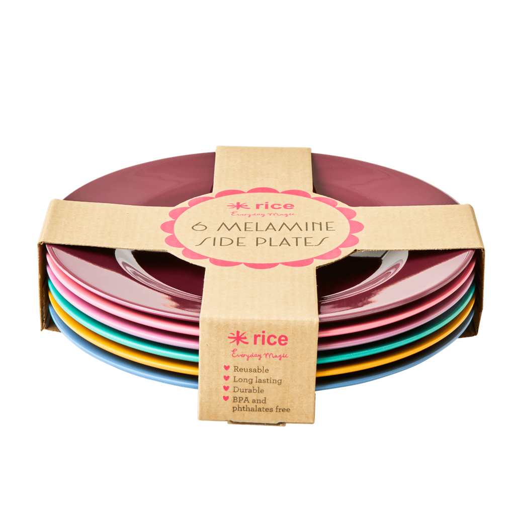 Melamine Lunch Plates in Assorted 'DANCE IT OUT' Colors - Set of 6 pcs.