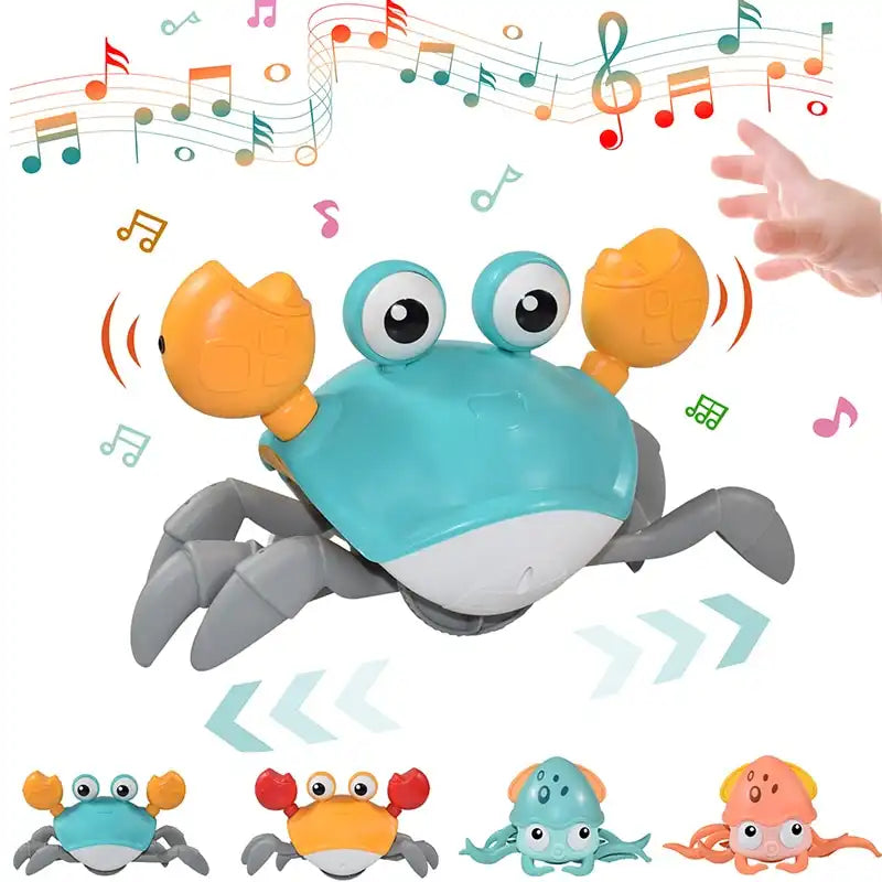 MEACAOFG Crab toys Kids Induction Escape Crab Octopus Crawling Toy Baby Electronic Pets Musical Toys Educational Toddler Moving Toy Christmas Gift