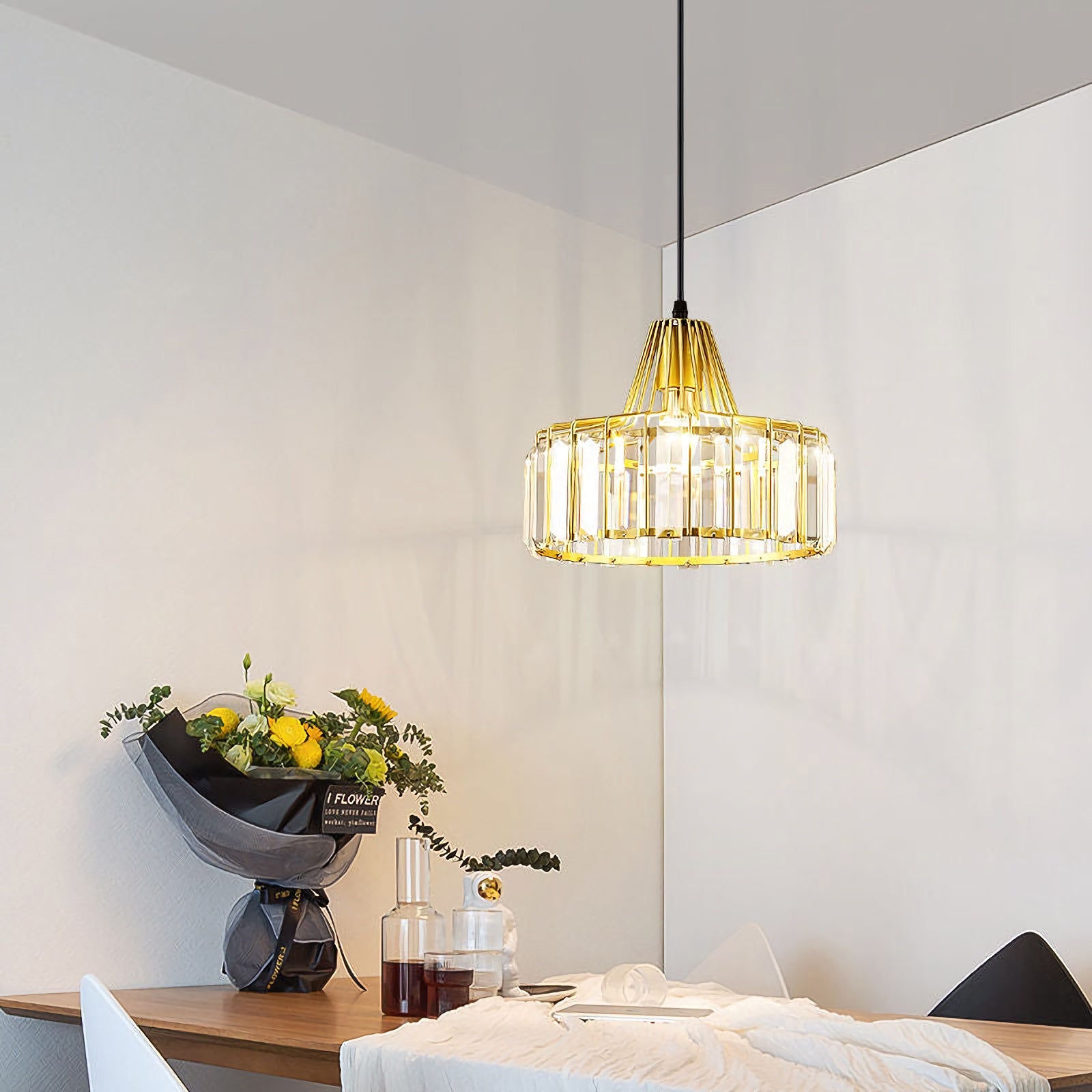 Modern Iron Art Glass Pendant Lamp