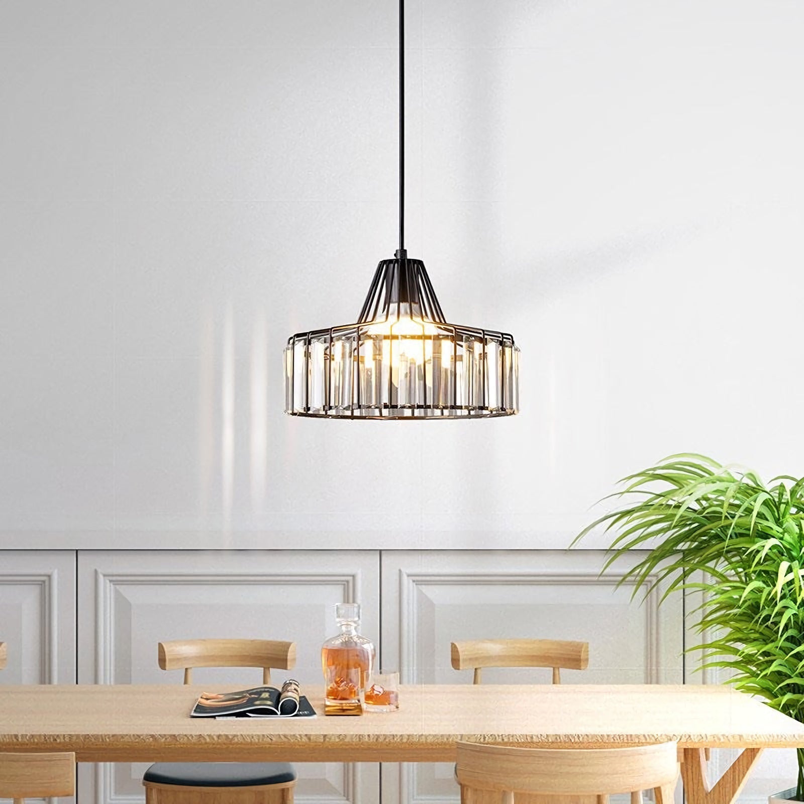 Modern Iron Art Glass Pendant Lamp