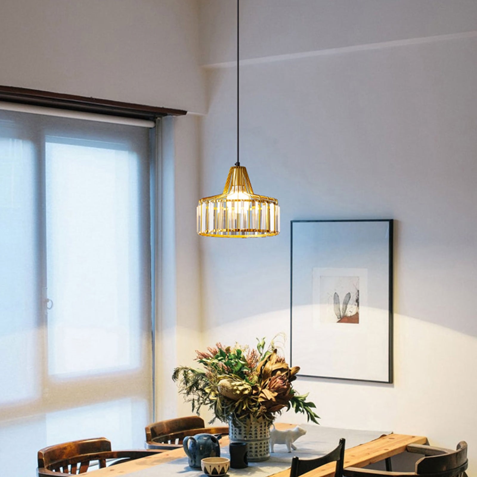 Modern Iron Art Glass Pendant Lamp