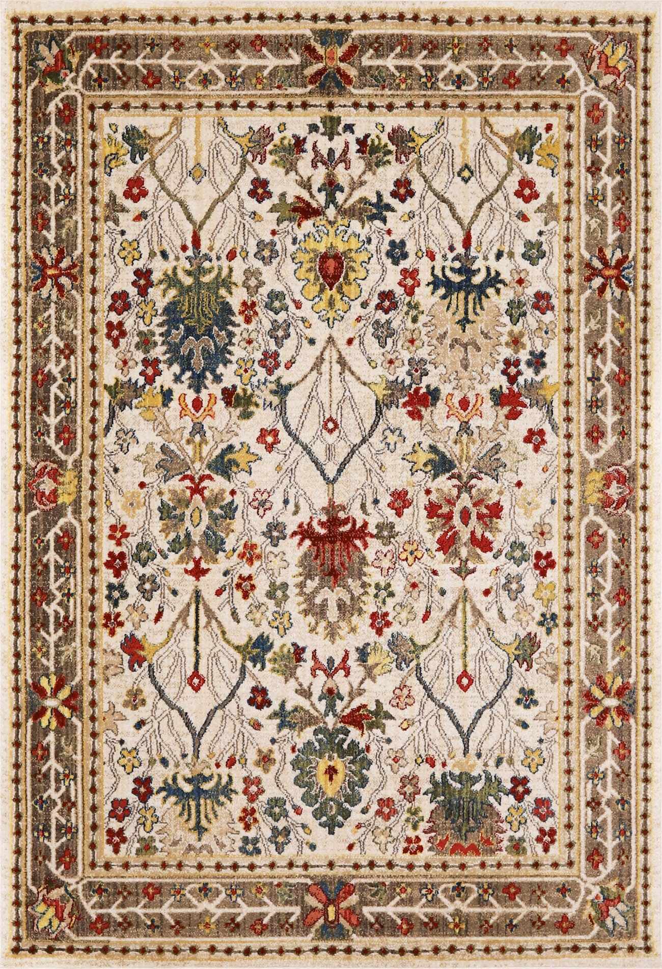 Neola White/Brown Oushak Rug