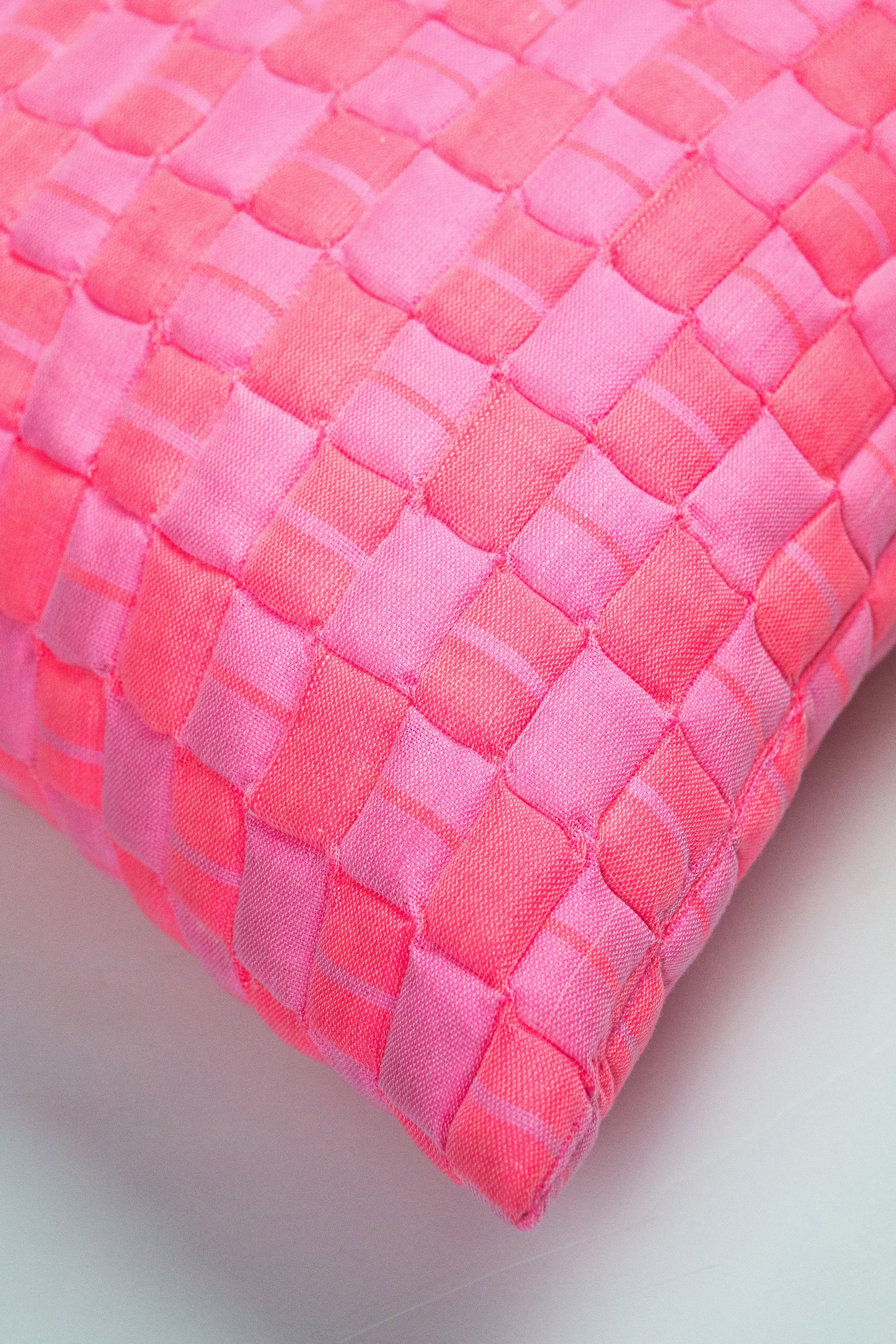 Sujani Quilted Pillow - Neon Pink