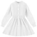 Kionio Toddler Sweater Dress Baby Girl Long Sleeve Dresses Christmas Knitted Button Front Girls Fall Winter Dress Casual - # GIAA211710007