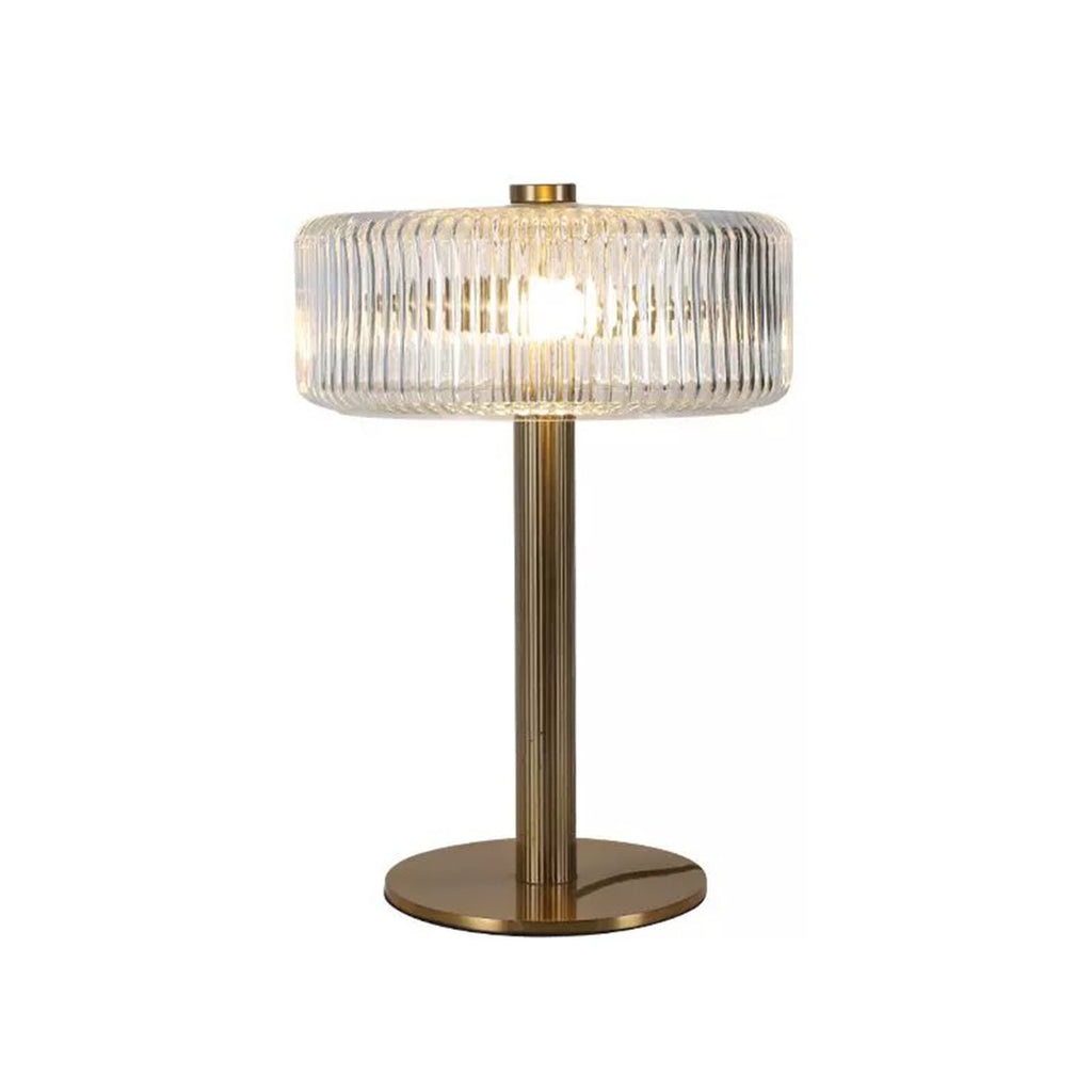 Opaque Striped Glass Shade Table Lamp