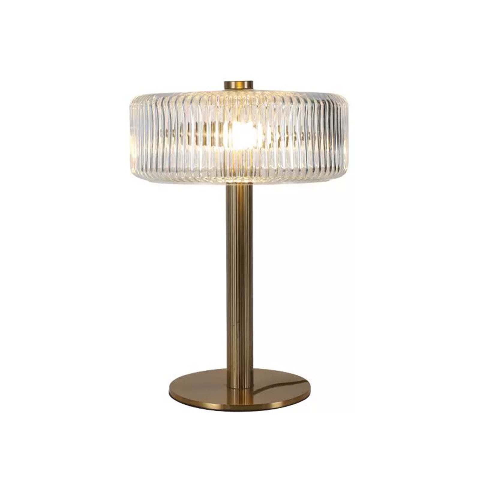 Opaque Striped Glass Shade Table Lamp