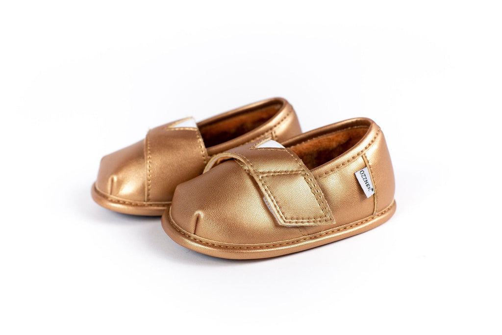 Gold Slip-on Shoe Top with Velvet Lining