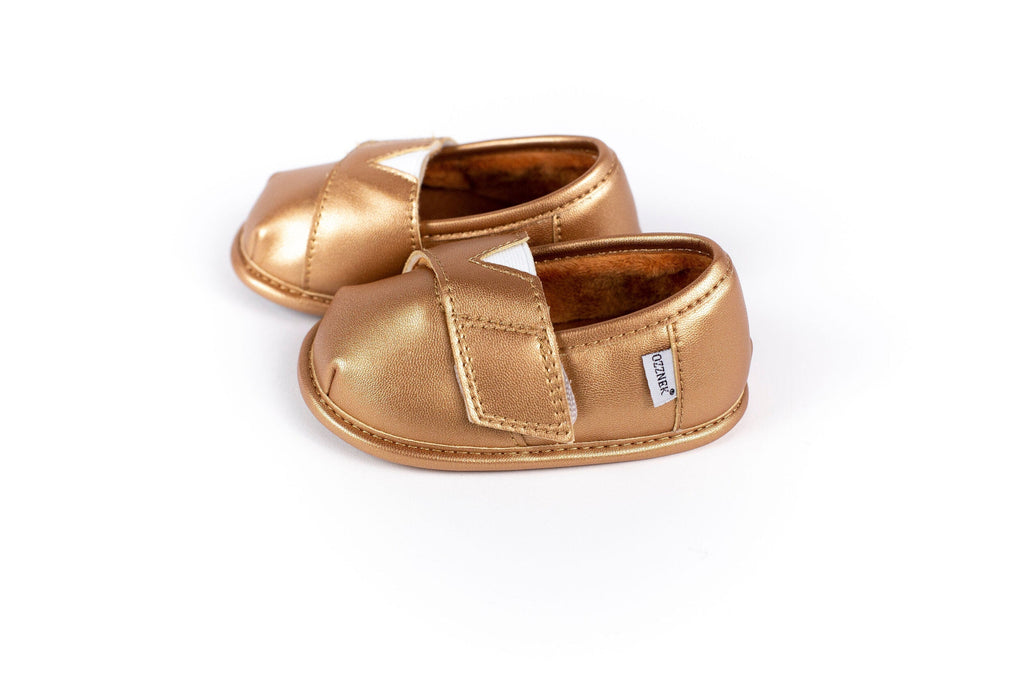 Gold Slip-on Shoe Top with Velvet Lining