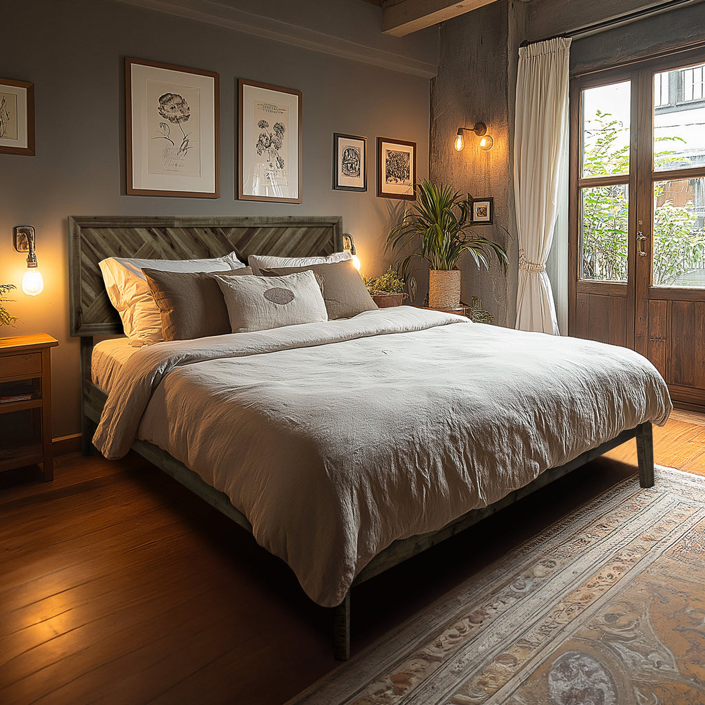 Acacia Sierra Deluxe Solid Wood Bed Frame