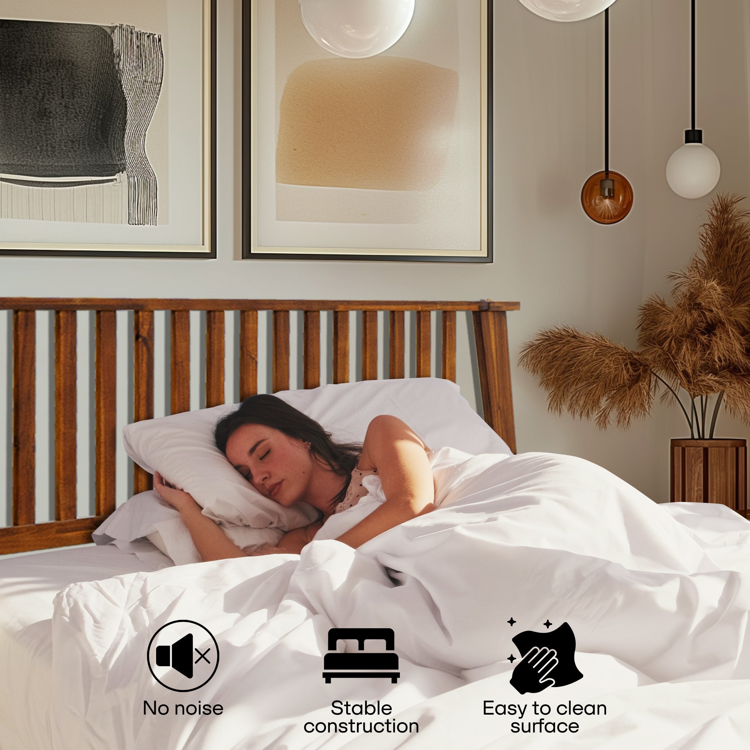 Acacia Kaylin Solid Wood Bed Frame for Durable Style and Comfort