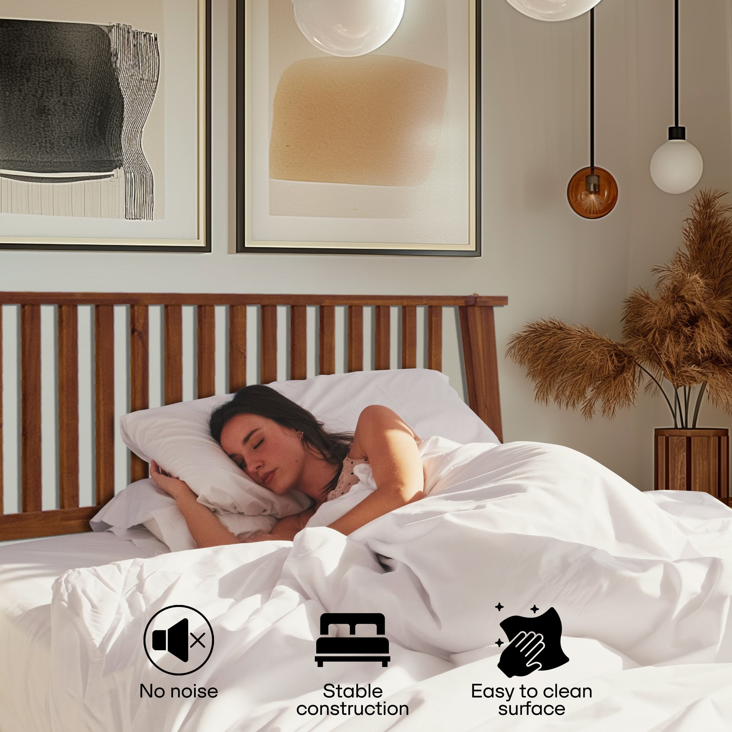 Acacia Kaylin Solid Wood Bed Frame for Durable Style and Comfort