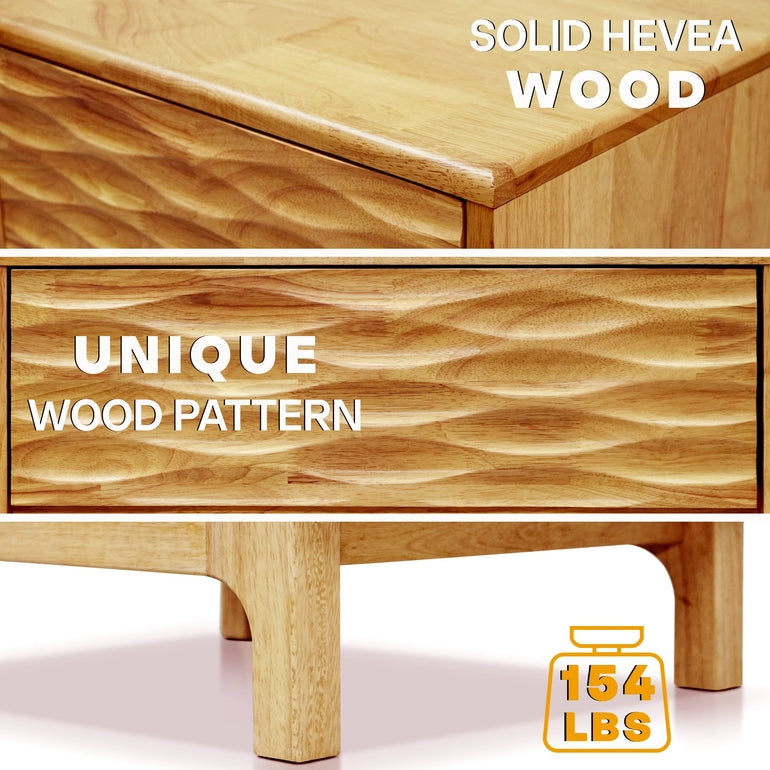 Acacia Elara Nightstand with 2 Drawers - Stylish Storage Solution