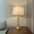 Round Metal Glass Table Lamp